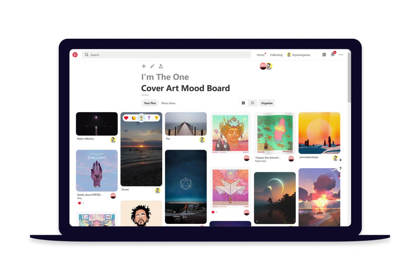 Process of designing I'm the one for Majed by Design for Musicians Moodboard