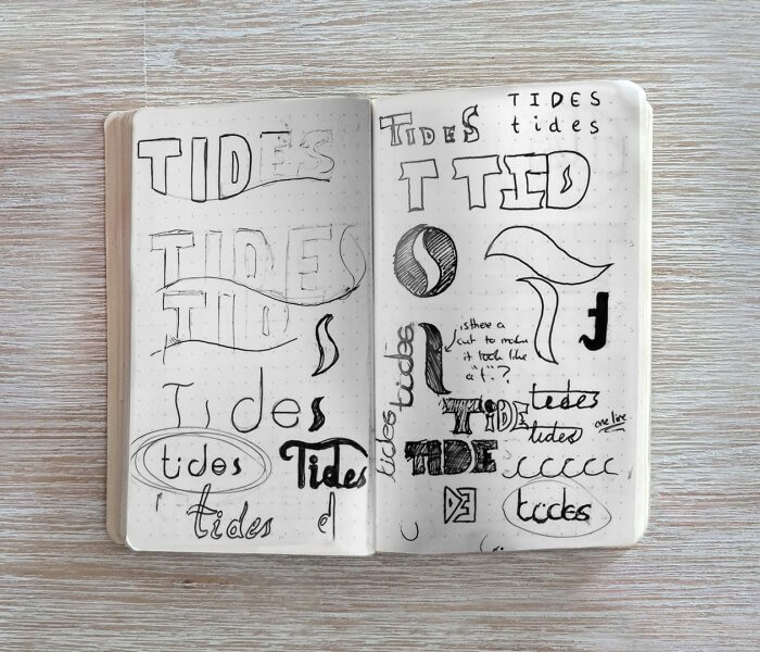 moodboard exploration and sketching for band logo