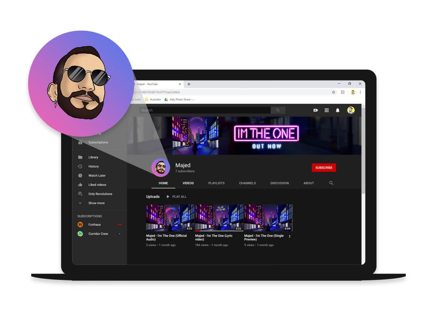 Cover art for London based Music Producer on youtube by design for musicians